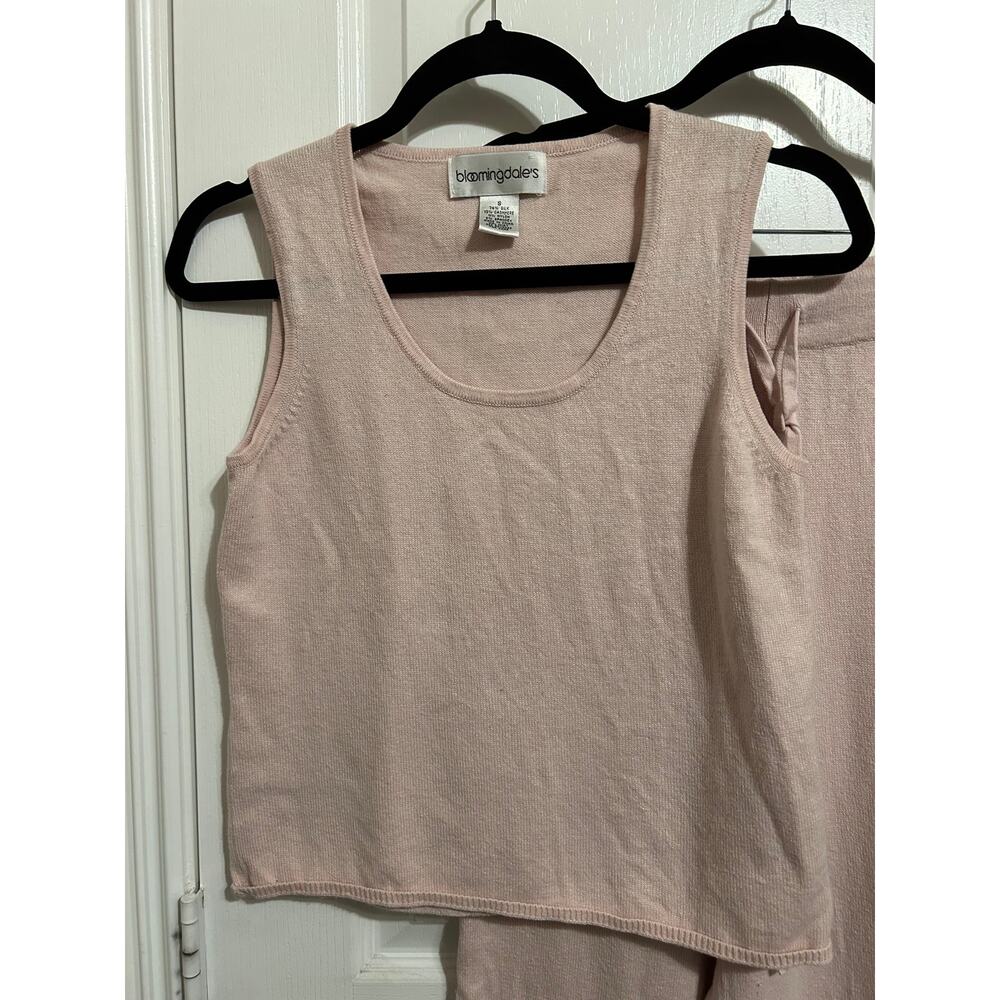 Bloomingdale's Size Small Light Pink Silk & Cashmere Set - Picture 2 of 6